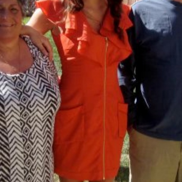 Orange Bebe Zip Up Dress - Picture 3 of 5